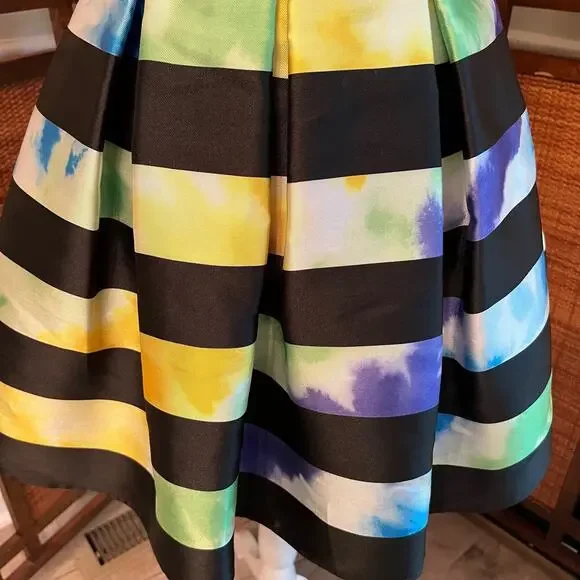 Mon Cheri Striped Mini Dress Cocktail Dress Prom Homecoming Size 6 - Picture 3 of 12